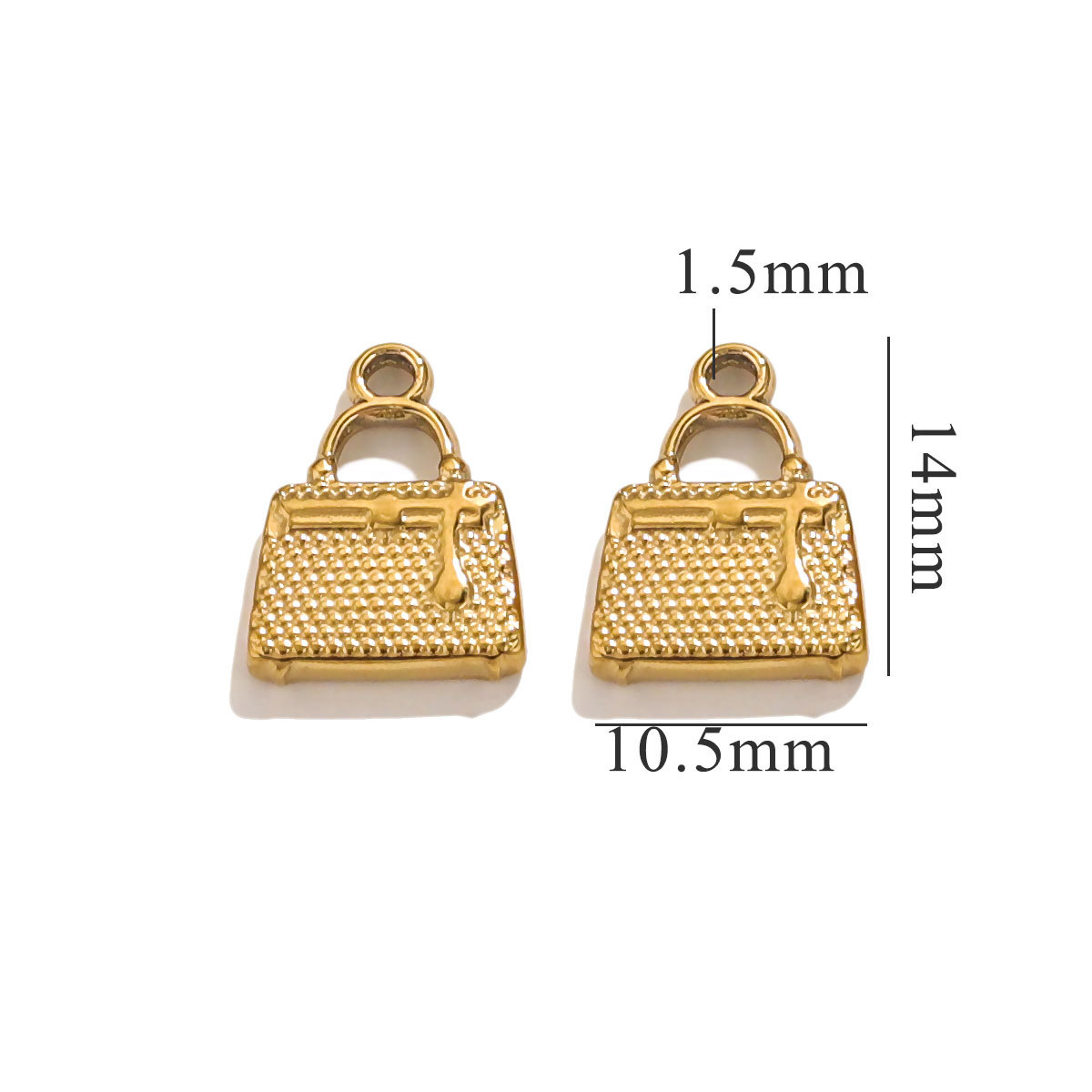 Gold color / 1 Piece Simple Retro Style Cartoon Package Shape Stainless Steel  Gold Color Women's Pendant Picture10